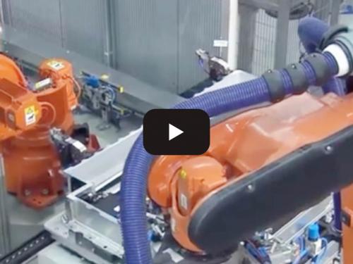 Automotive production line industrial robots