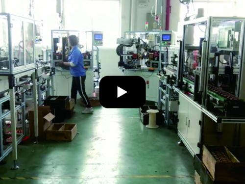 Rotor U-shaped production line with robot