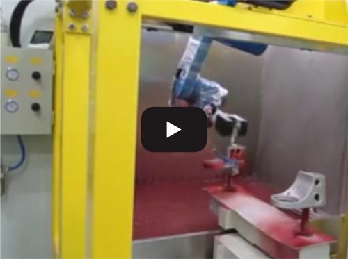Robot automatic spraying production line