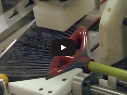 Plastic sweeping production line